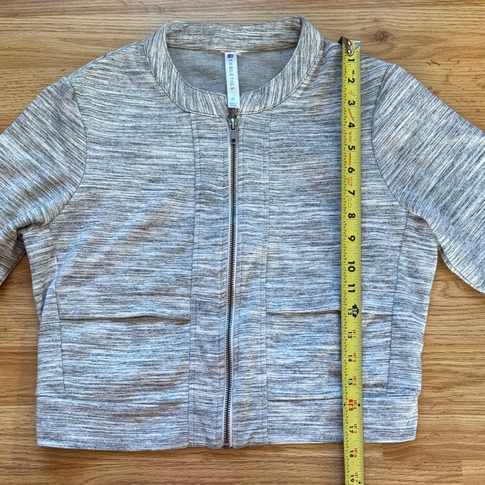 Fabletics Heathered Gray Zip-Up Jacket Size M - image 6